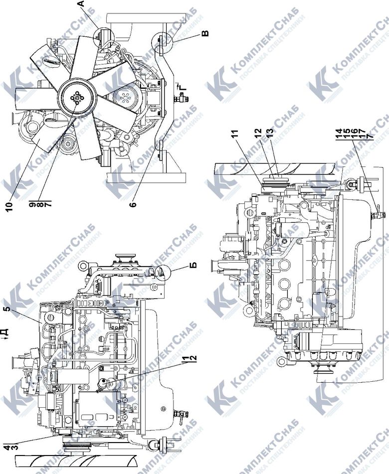 1106-01-4СП/-01СП Установка двигателя QSB 6,7-C Cummins 1.1
